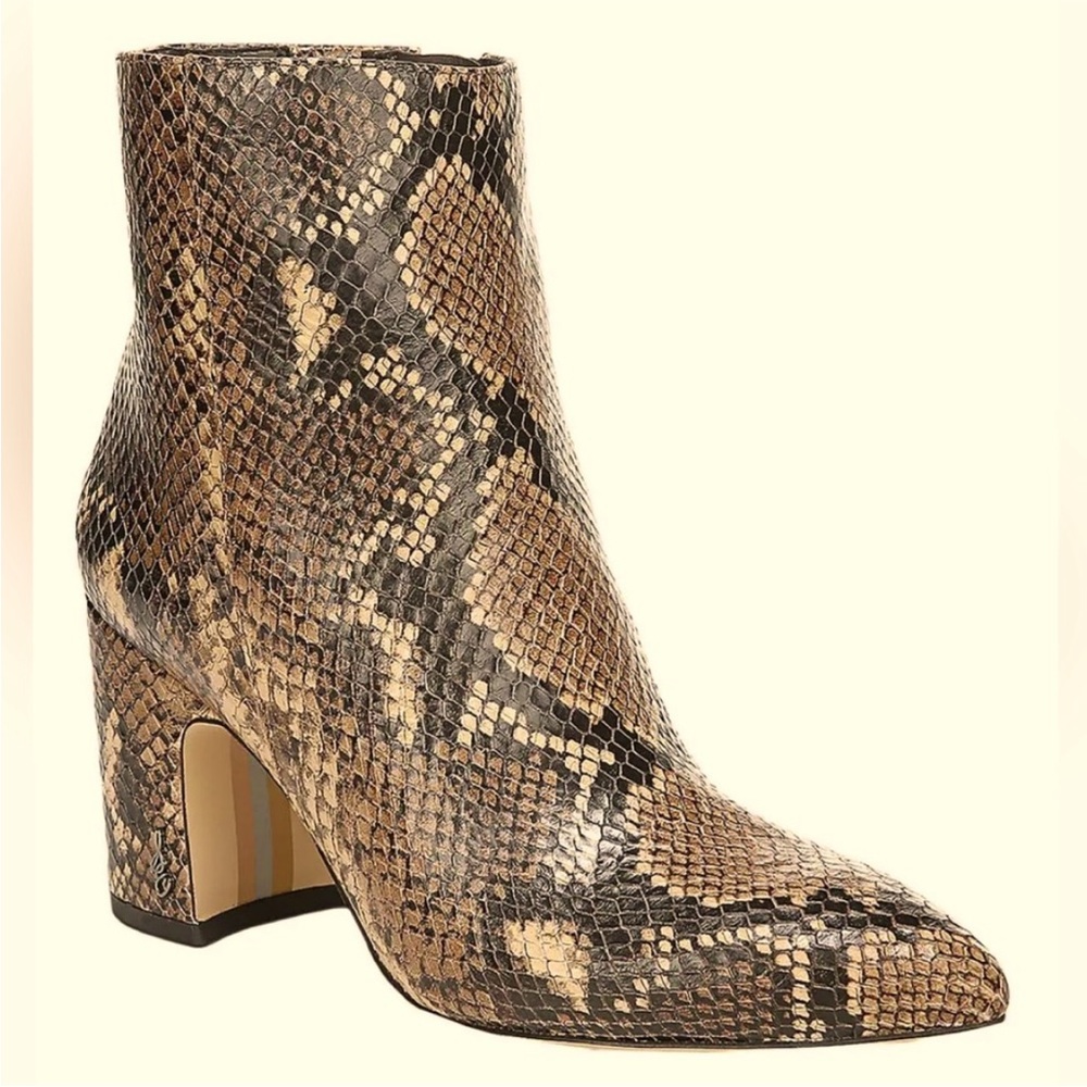 Sam Edelman Snake Print Ankle Boots